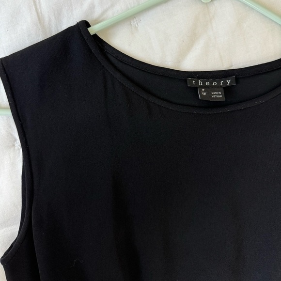 Theory XS Lydan Register Elastic Waistband Black Dress - Picture 7 of 10